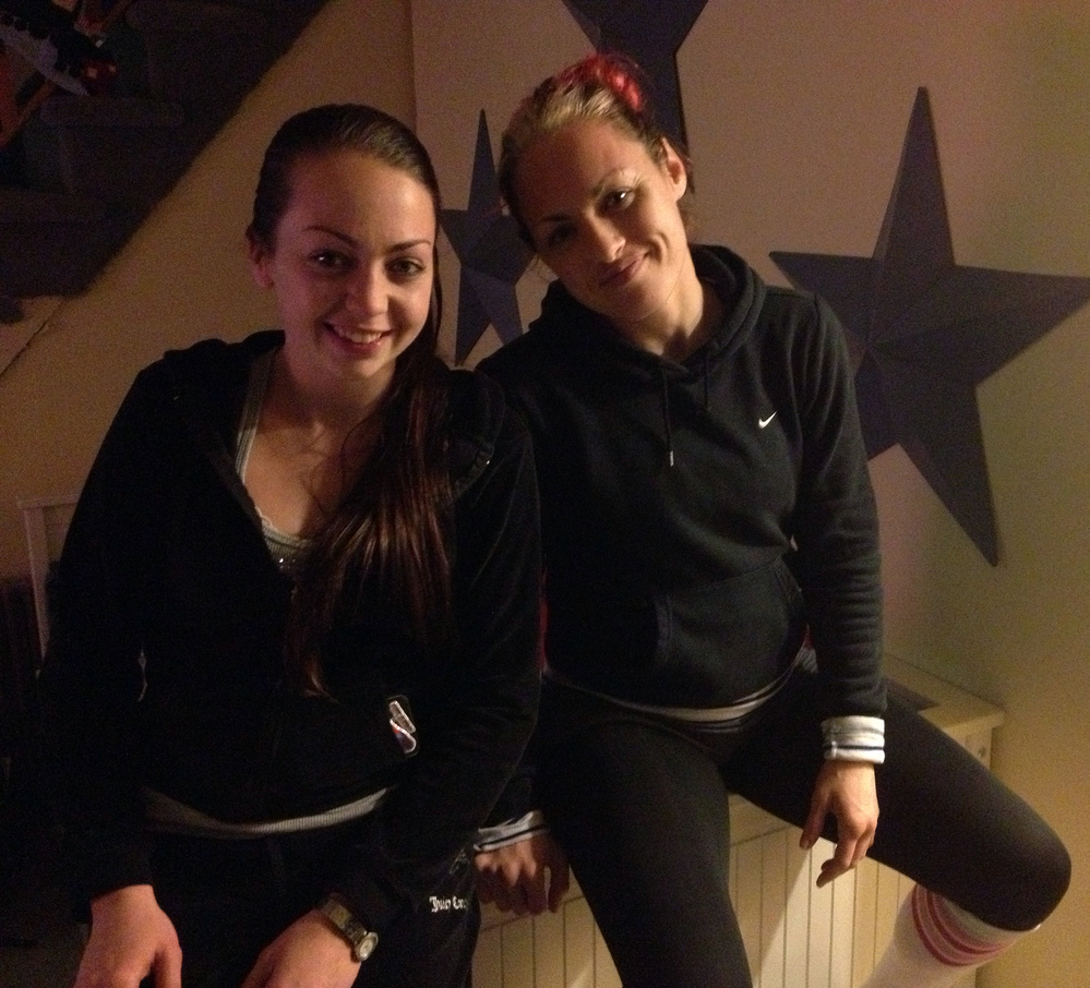 The Hardy sisters (from left) Kaitlyn and Heather in their parents' Gerritsen Beach house.