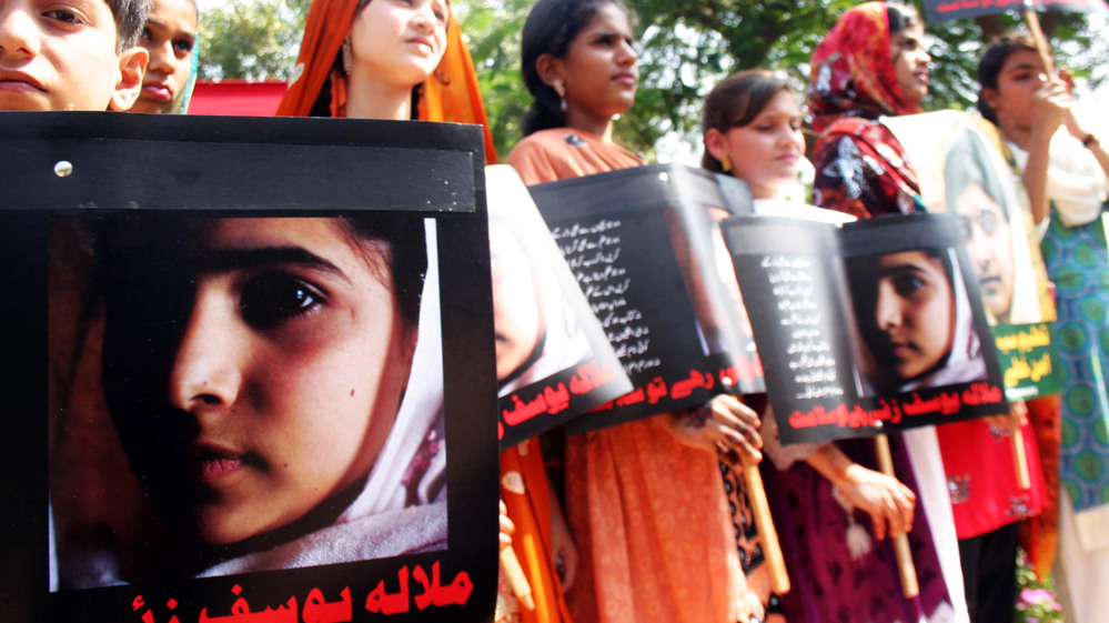 In November, Pakistani students in Karachi participated in a "Malala Day" to show support for the girl who was shot when she spoke out against the Taliban.
