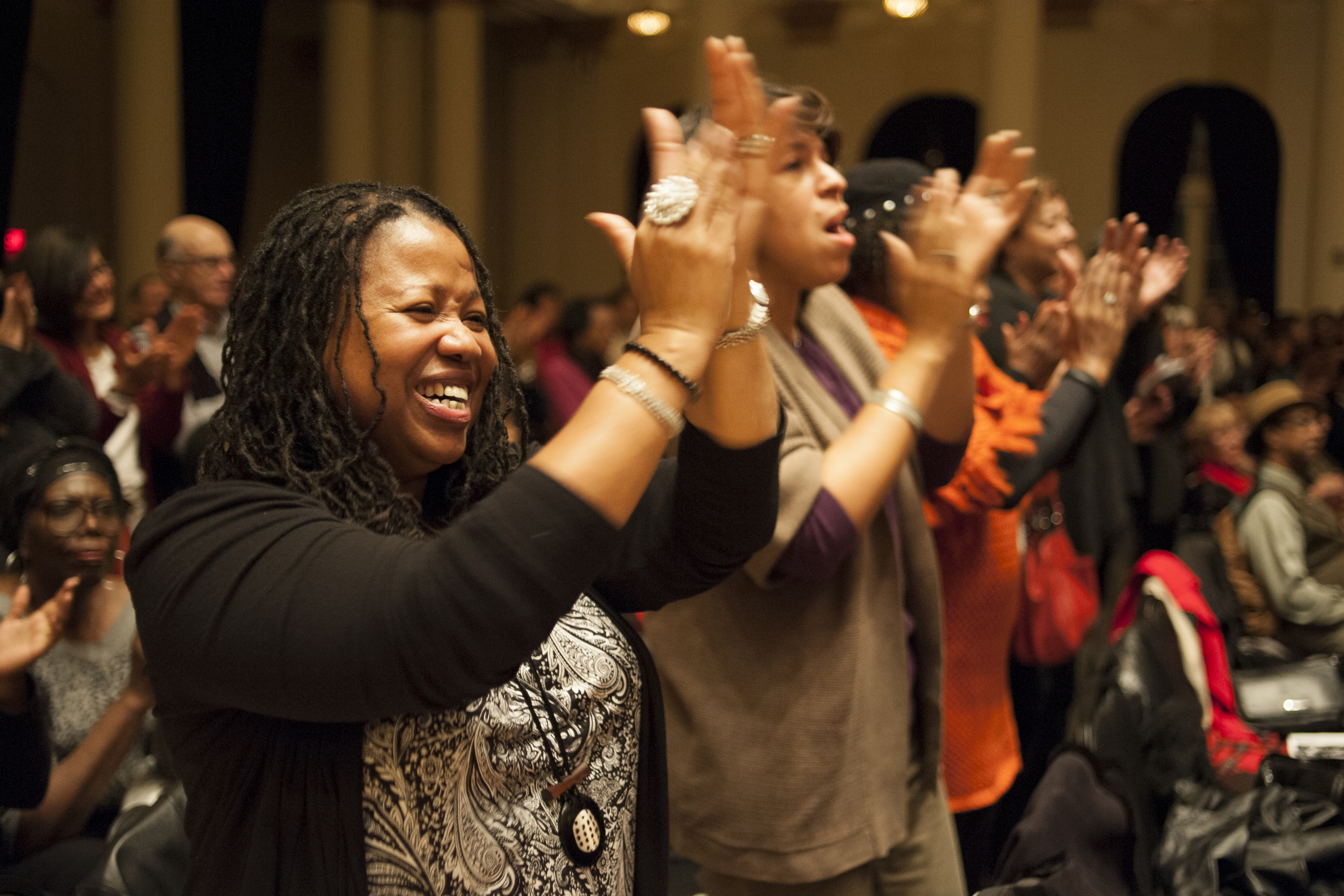 The audience was very animated, later forming a dance floor in the middle of the room.