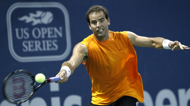 Pete Sampras returns a forehand against Russia's Marat Safin during an exhibition tennis match at the L.A. Tennis Open tournament in 2009. The tournament, which has been around for decades, is now relocating to Colombia as America's dominance in the sport declines and global appeal surges.