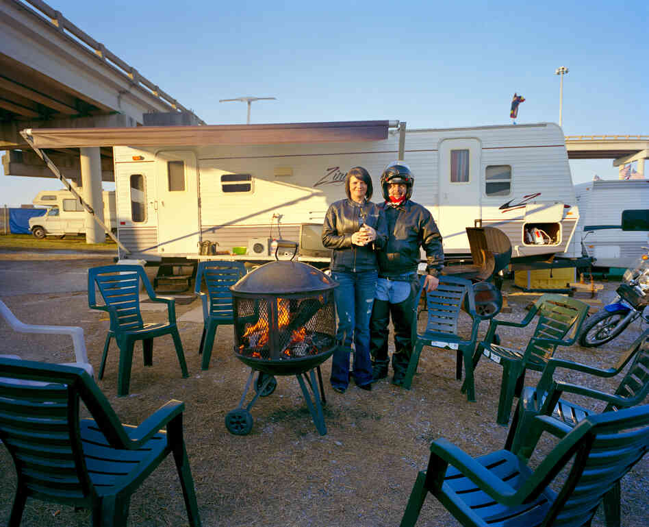 Terrilynn and Mike Benintende, Mardi Gras camp, Mobile.