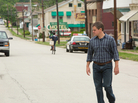 Matt Damon's character in the movie Promised Land comes to town to convince a landowner to allow a gas company to drill on his property. Matt Damon's character in the movie Promised Land comes to town to convince a landowner to allow a gas company to drill on his property.