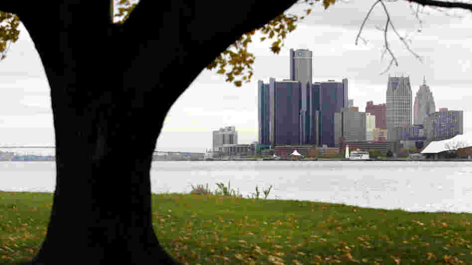 The Detroit skyline as seen from Belle Isle.