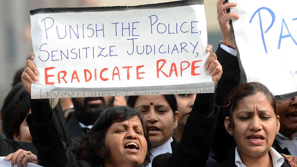 Protests continue, such as in New Delhi today.