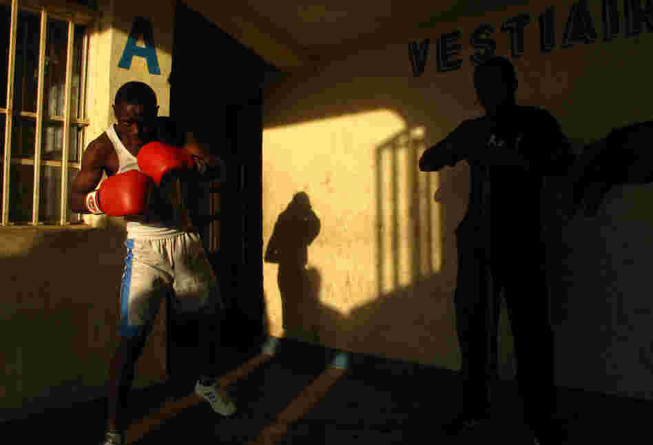 Kedrique Moke, 19, boxes under the name "Tyson." From ages 10 to 15, he was a soldier with the Union of Congolese Patriots, a rebel militia notorious for ethnic massacres, torture and rape. He says he remembers little of it.