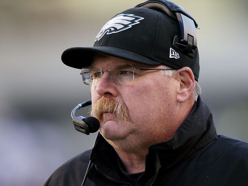 Head coach Andy Reid of the Philadelphia Eagles looks on during a game against the Washington Redskins on Dec. 23, 2012 in Philadelphia.