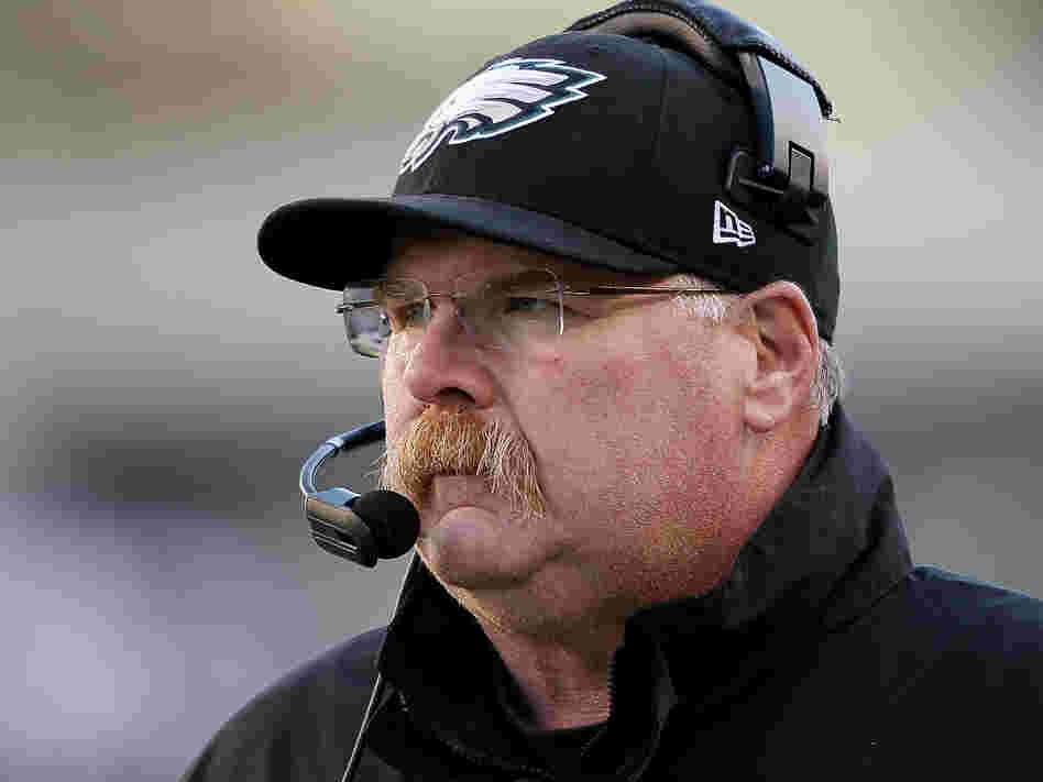 Head coach Andy Reid of the Philadelphia Eagles looks on during a game against the Washington Redskins on Dec. 23, 2012 in Philadelphia.