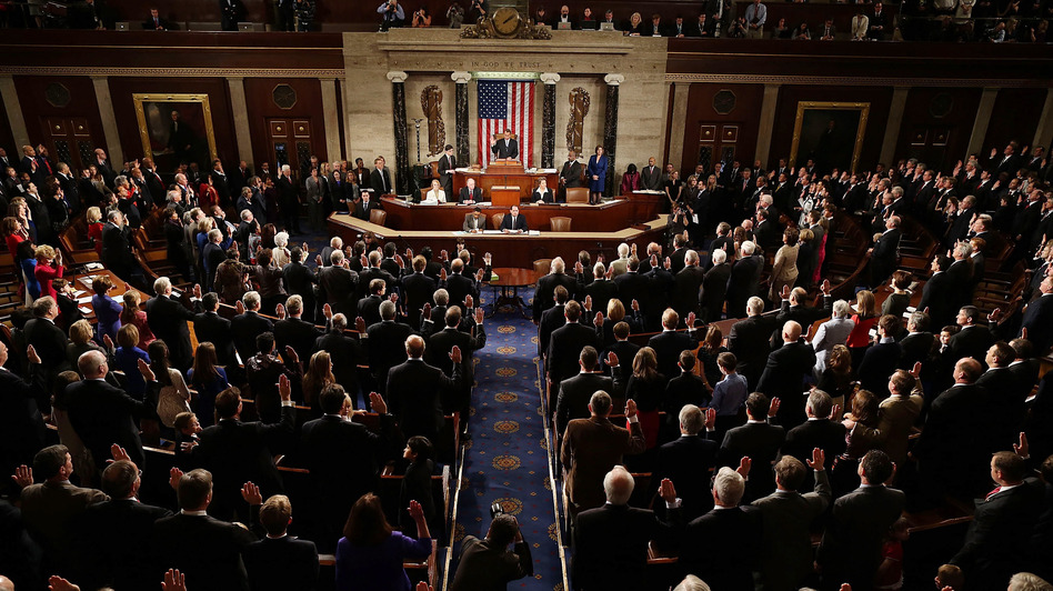 House Speaker John Boehner swears in the newly elected members of the 113th Congress on Thursday.