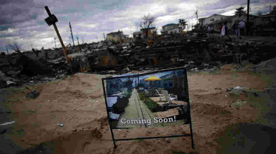 Superstorm Sandy swept through the Breezy Point neighborhood of Queens, N.Y., in late October. In late November, this sign symbolized the hope of homeowners that help would be coming soon.