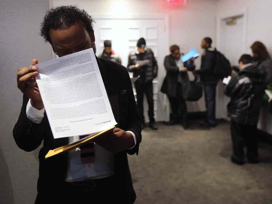 Looking for work: The scene at a "diversity job fair" in Manhattan last month.