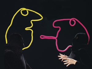 The Swiss troupe Mummenschanz isn't a band of white-faced pantomimers. The experimental group uses costumes and masks in their witty, wordless performances. The troupe is marking its 40th anniversary with a five-month tour.