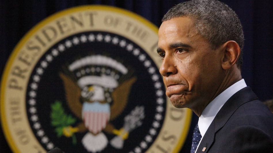 President Obama pauses as he speaks about the fiscal cliff on Monday. Some progressives say the president was not aggressive enough with Republicans during budget talks and are hoping he is stronger in his second term.