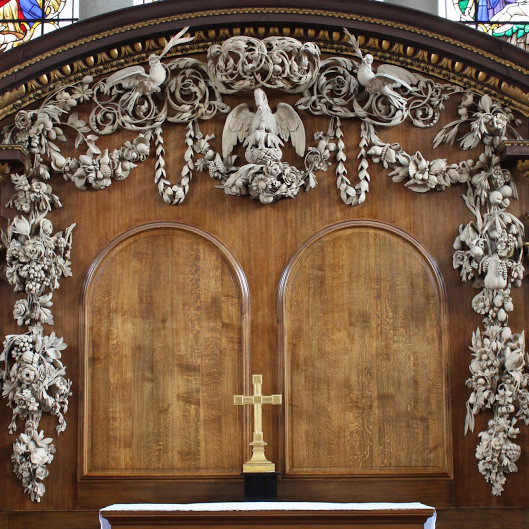 Grinling Gibbons' carving at the St. James Church in London is what moved him to become a professional wood-carver.