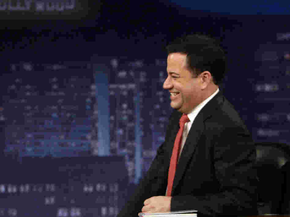 Comedian Jimmy Kimmel interviews Mel Brooks on Jimmy Kimmel Live.