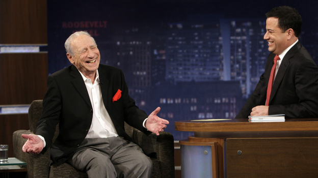 Comedian Jimmy Kimmel interviews Mel Brooks on Jimmy Kimmel Live. (ABC)