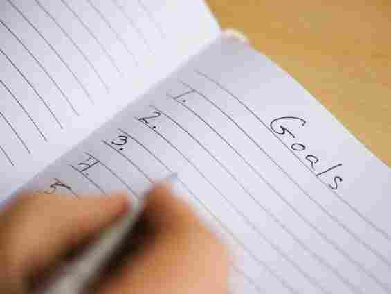 Close up of man's hand writing New Years resolution in notebook, studio shot --- Image by Tetra Images/Corbis Close up of man's hand writing New Years resolution in notebook, studio shot --- Image by Tetra Images/Corbis