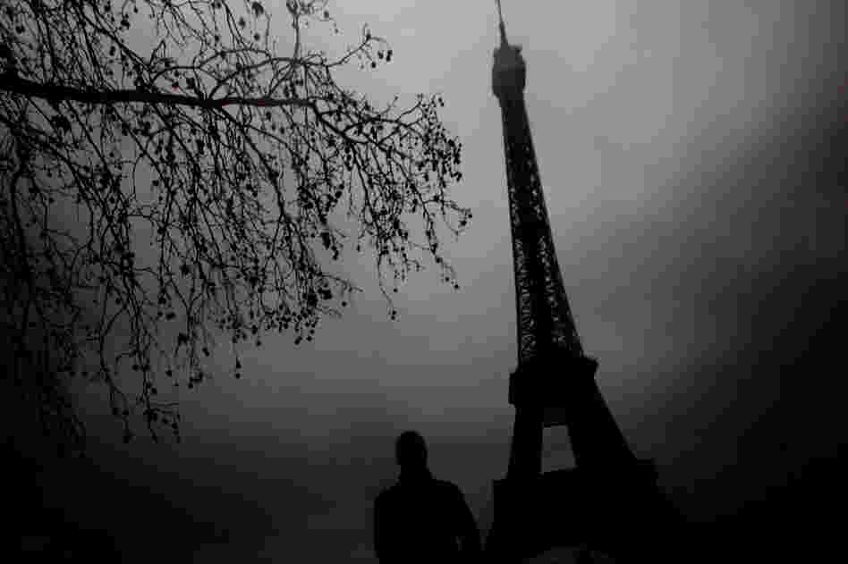 "The winter gloomy day worked to my advantage to create this eerie feeling of the famous landmark Eiffel tower."