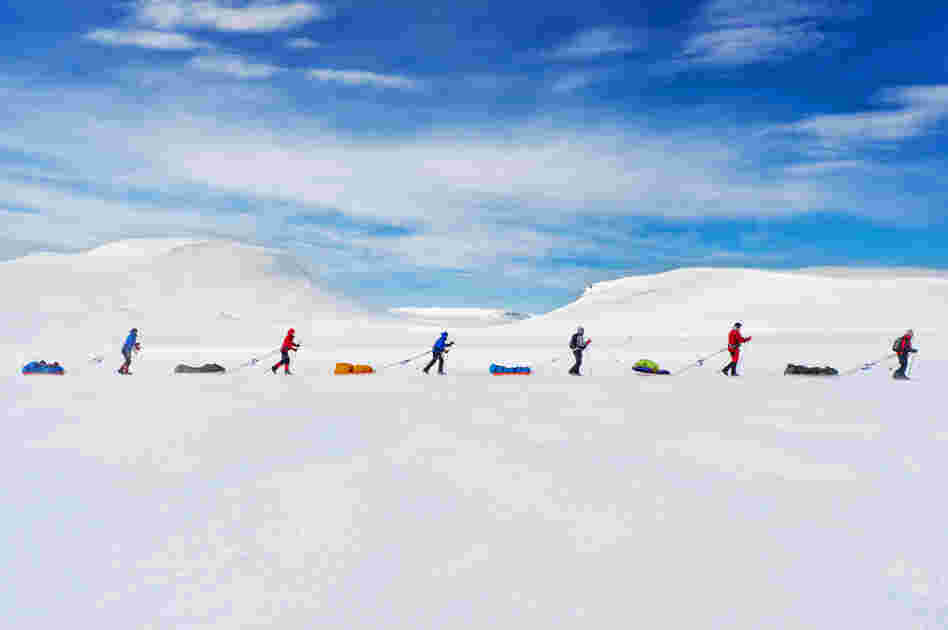 "A race that follows in the path of the famous explorer Roald Amundsen brings the contestants to the Hardangervidda Mountainplateu, Norway. ... [The] exact same route Amundsen used to prepare for his South Pole expedition in 1911 is still used by explorers today."