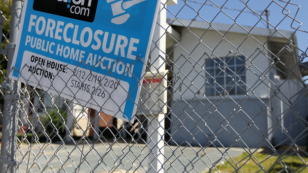 April 2011: A foreclosure sign in front of a home in Richmond, Calif.