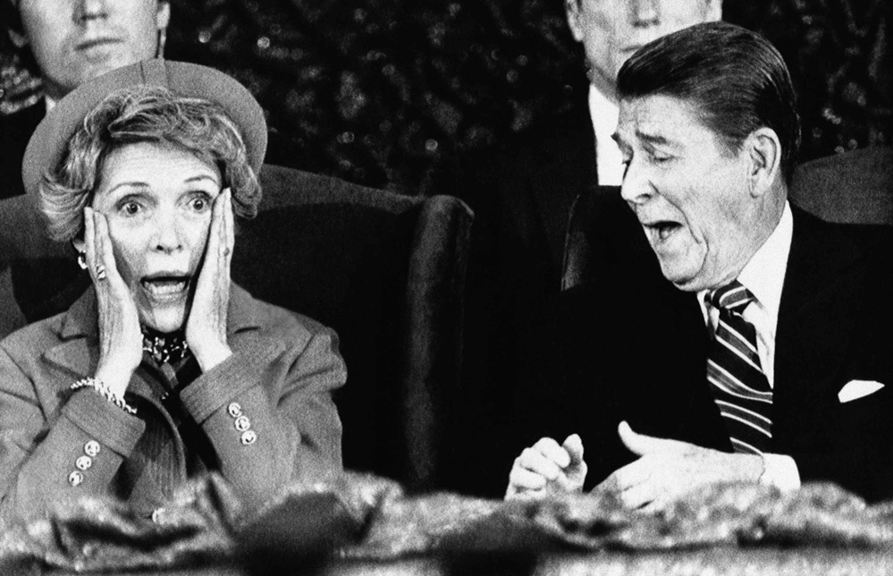 It was an "oops!" moment for first lady Nancy Reagan in 1985 when she forgot to introduce President Ronald Reagan during an inaugural event. It was too cold for an outdoor parade that year, so instead participants were invited to the Capital Center in Landover, Md. It was an "oops!" moment for first lady Nancy Reagan in 1985 when she forgot to introduce President Ronald Reagan during an inaugural event. It was too cold for an outdoor parade that year, so instead participants were invited to the Capital Center in Landover, Md.