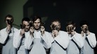 Pantha Du Prince (center), flanked by members of The Bell Laboratory. Pantha Du Prince (center), flanked by members of The Bell Laboratory.