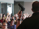 Firearm instructor Clark Aposhian conducts a concealed-weapons class for teachers, sponsored by the Utah Shooting Sports Council, in West Valley City, Utah. Across the country, school districts and other entities are hoping to better prepare staff to respond in a shooting situation. Firearm instructor Clark Aposhian conducts a concealed-weapons class for teachers, sponsored by the Utah Shooting Sports Council, in West Valley City, Utah. Across the country, school districts and other entities are hoping to better prepare staff to respond in a shooting situation.