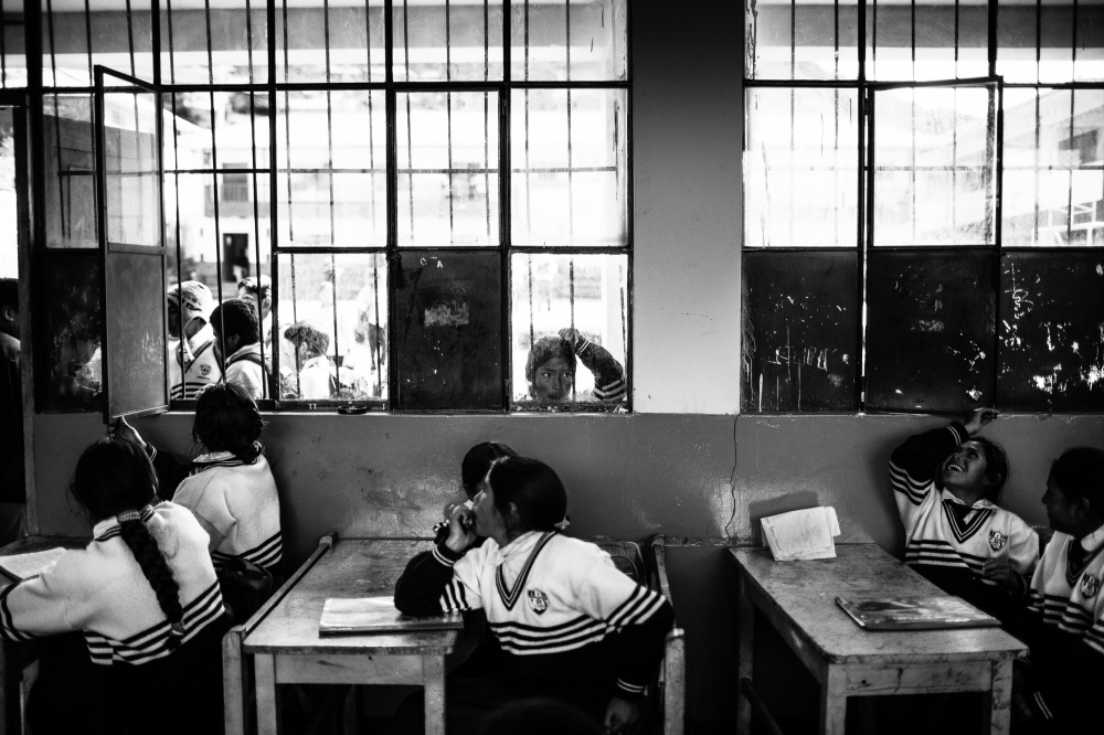 Young students anxiously wait for the school day to end in Marcapata, a village that dates to the late 16th century. With its potential for increasing tourism, the Interoceanic Highway is seen as a great opportunity for some of the historic villages along its route.
