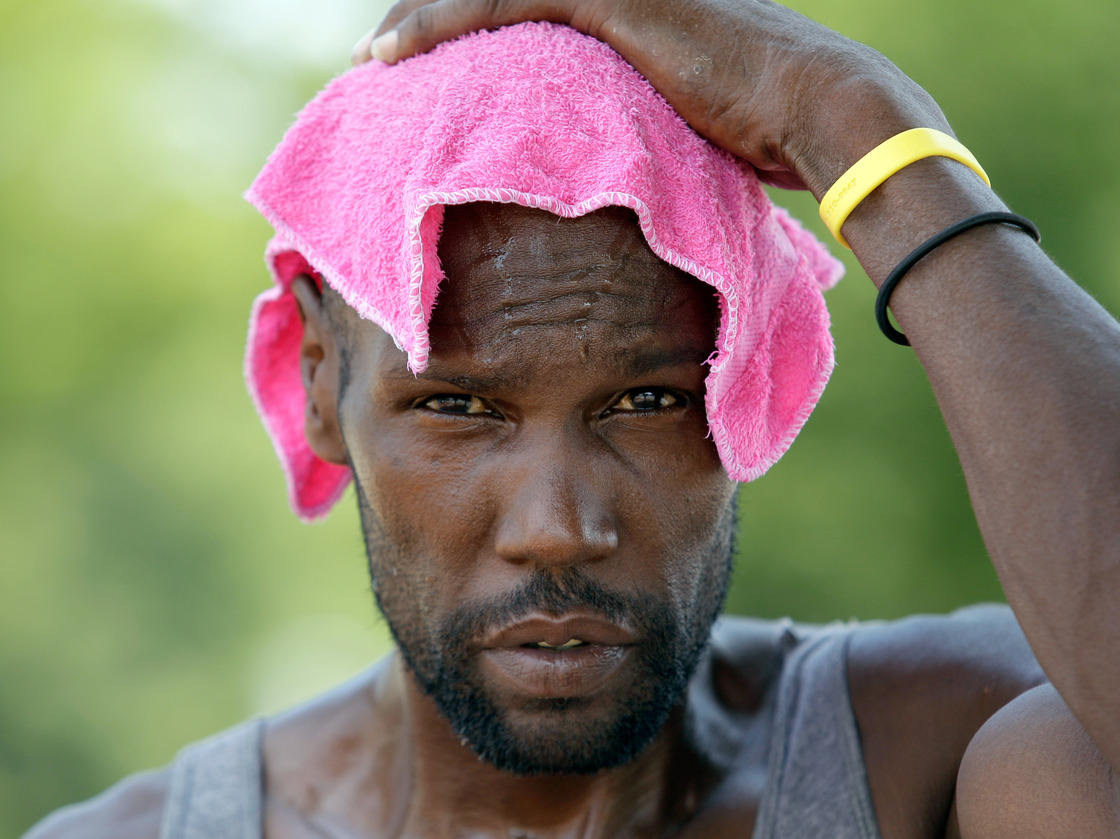 July 22, 2012: In Baltimore, John Rose tried to keep cool during one of the year's heat waves.