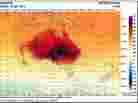 Weather forecasters add deep purple to charts to show extreme heat.