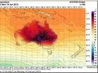 Weather forecasters add deep purple to charts to show extreme heat. Weather forecasters add deep purple to charts to show extreme heat.