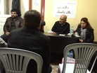Beit Qamishlo is a modest house in southern Turkey that caters to Syrian exiles seeking temporary refuge. It also hosts frequent discussions on Syria's future. Here, Malik Dagestani (center), a former political prisoner in Syria, talks about his detention in the 1980s and 1990s. Beit Qamishlo is a modest house in southern Turkey that caters to Syrian exiles seeking temporary refuge. It also hosts frequent discussions on Syria's future. Here, Malik Dagestani (center), a former political prisoner in Syria, talks about his detention in the 1980s and 1990s.