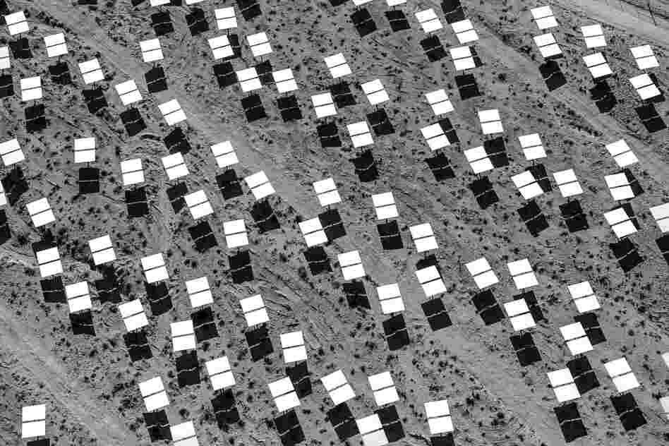 Installed heliostats. June 2012.
