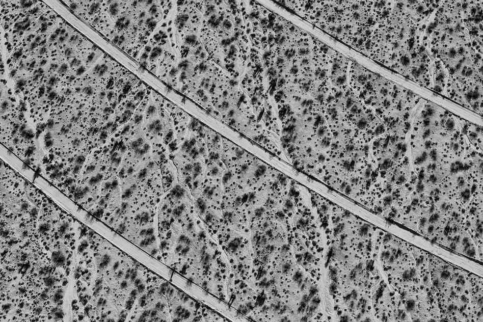 Concentric circles of service roads in Solar Field Three. June 2012.