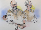 In this courtroom sketch, James "Whitey" Bulger and his girlfriend, Catherine Greig, are arraigned in a federal courtroom in Los Angeles in 2011. In this courtroom sketch, James "Whitey" Bulger and his girlfriend, Catherine Greig, are arraigned in a federal courtroom in Los Angeles in 2011.