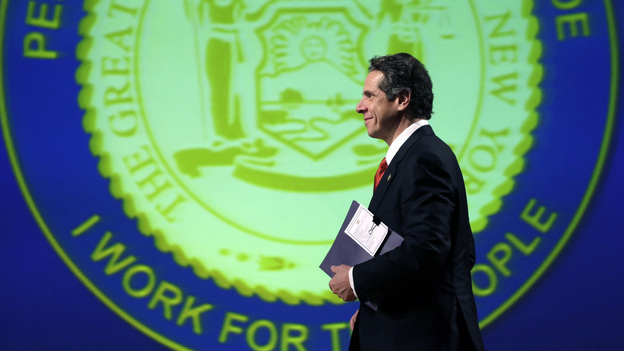 Gov. Andrew Cuomo, D-N.Y., walks to the podium Wednesday in Albany to deliver his third State of the State address.