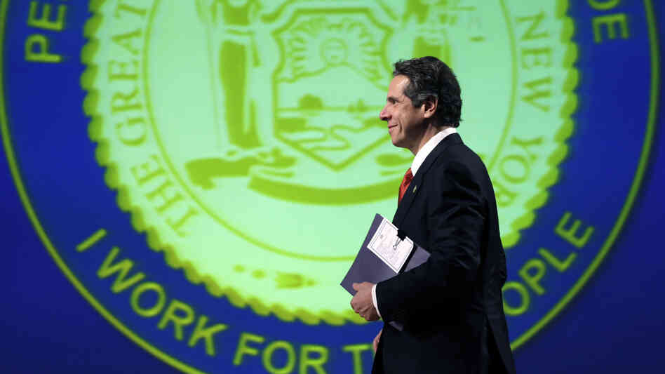 Gov. Andrew Cuomo, D-N.Y., walks to the podium Wednesday in Albany to deliver his third State of the State address.