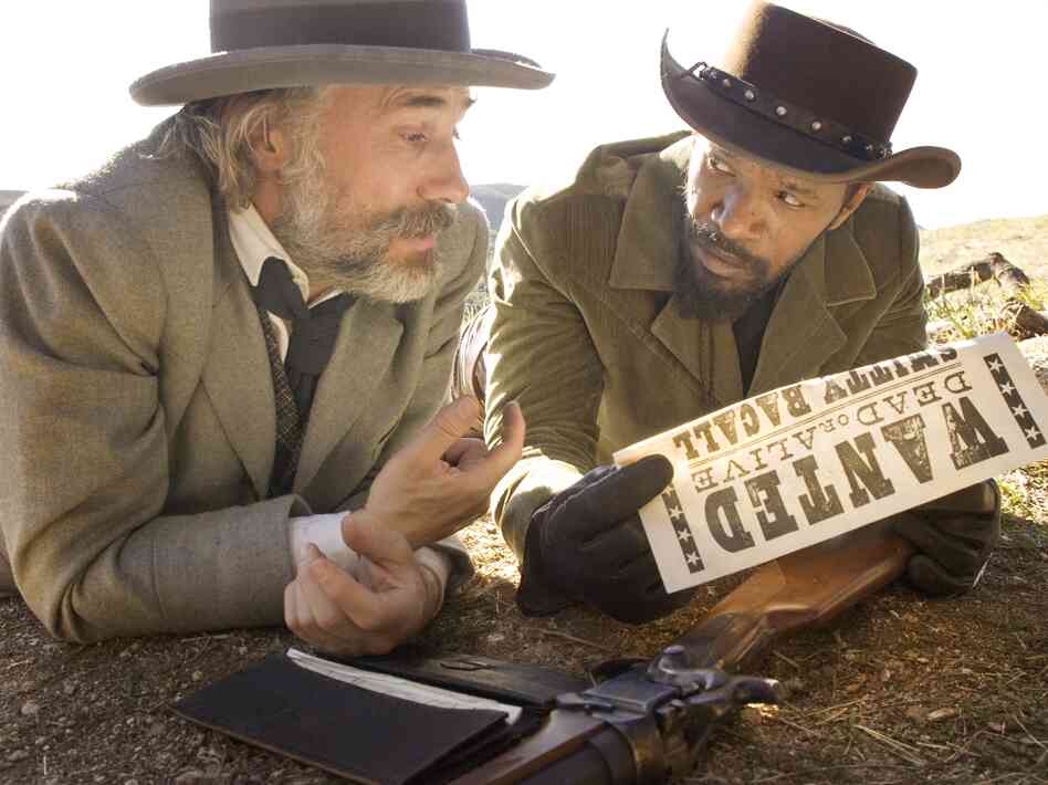 Christoph Waltz and Jamie Foxx in Quentin Tarantino's Django Unchained.