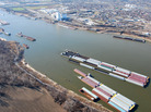 Barges last month crowded an area on the Mississippi River south of St. Louis where barges are stored, loaded and unloaded. Shippers worry that the drought-shrunken river could shut to barge traffic entirely this month. Barges last month crowded an area on the Mississippi River south of St. Louis where barges are stored, loaded and unloaded. Shippers worry that the drought-shrunken river could shut to barge traffic entirely this month.