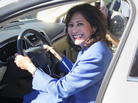 Secretary of Labor Hilda Solis, seen here sitting in a new Ford Fusion last September, submitted her resignation to President Obama Wednesday. Secretary of Labor Hilda Solis, seen here sitting in a new Ford Fusion last September, submitted her resignation to President Obama Wednesday.