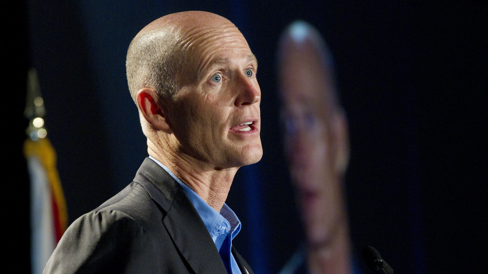 Florida Gov. Rick Scott speaks in Fort Lauderdale in May.