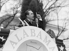 During his inaugural address on Jan. 14, 1963, newly elected Alabama Gov. George C. Wallace vowed "segregation now, segregation tomorrow, segregation forever." During his inaugural address on Jan. 14, 1963, newly elected Alabama Gov. George C. Wallace vowed "segregation now, segregation tomorrow, segregation forever."