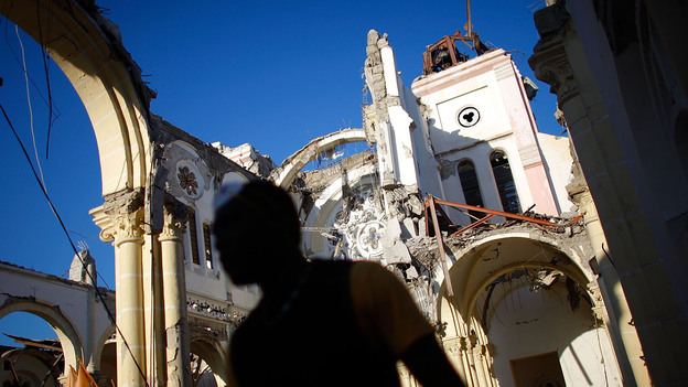 Our Lady of Assumption Catholic Church in downtown Port-au-Prince, Jan. 17, 2010. (NPR)