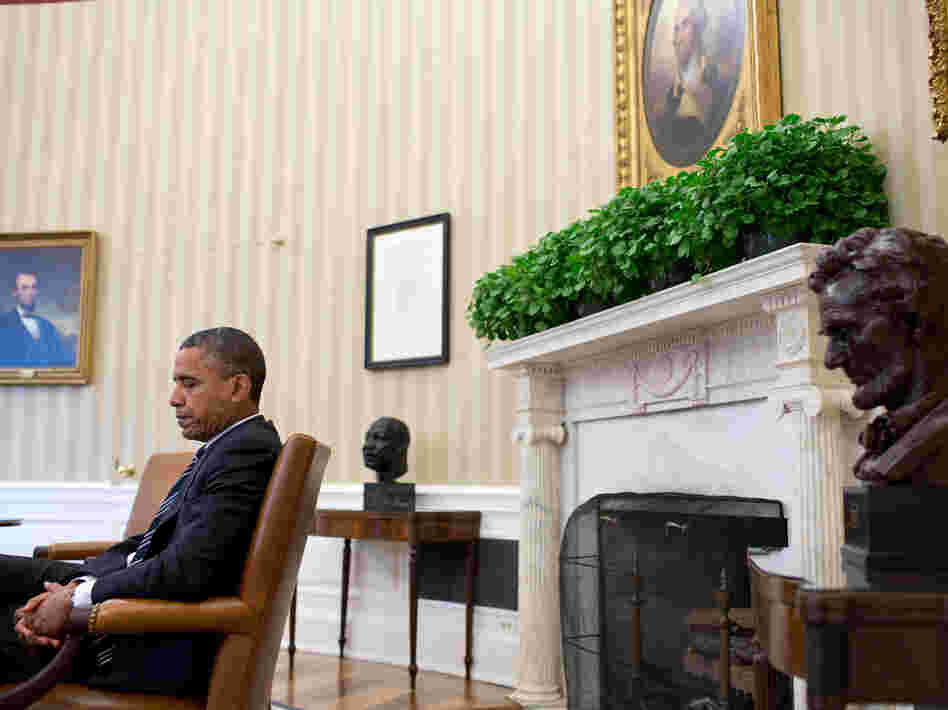 President Obama is seen during a September meeting at the White House, juxtaposed with the paintings of Abraham Lincoln and George Washington, busts of Martin Luther King Jr. and Abraham Lincoln, and the Emancipation Proclamation. President Obama is seen during a September meeting at the White House, juxtaposed with the paintings of Abraham Lincoln and George Washington, busts of Martin Luther King Jr. and Abraham Lincoln, and the Emancipation Proclamation.