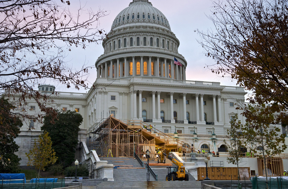Construction was under way on Capitol Hill in November for President Obama's Inauguration Day ceremonies.