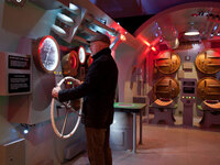 A visitor learns about the USS Tang's doomed final mission at the museum.