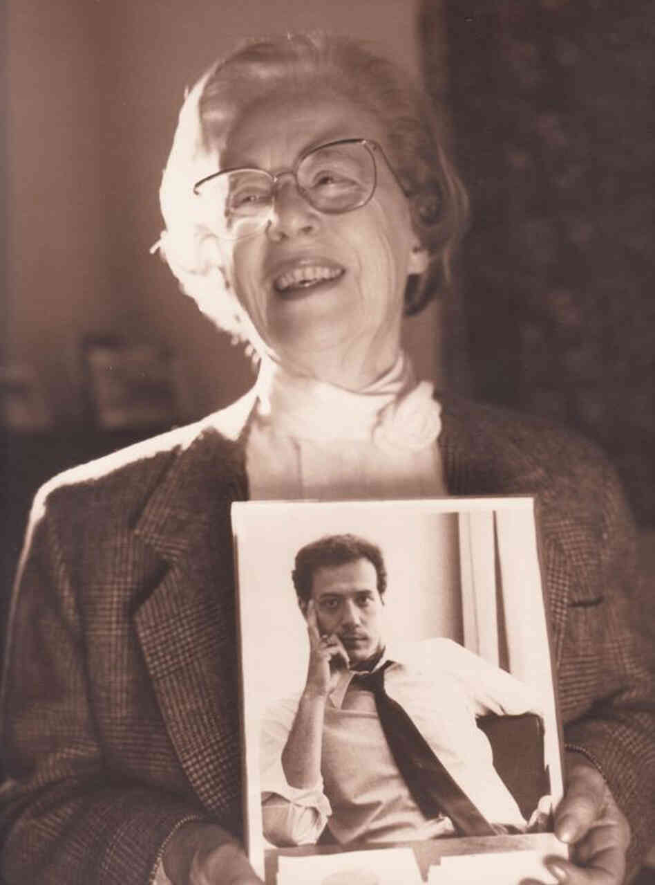 Jeanne Manford, founder of the national support group Parents, Families and Friends of Lesbians and Gays, or PFLAG, holds a photo of her son, Morty, circa 1993. Manford died Tuesday at 92.