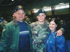 Lance Pilgrim with his parents, Randy and Judy, at the pre-deployment ceremony at Fort Sill, Okla., in January 2003. Lance Pilgrim with his parents, Randy and Judy, at the pre-deployment ceremony at Fort Sill, Okla., in January 2003.