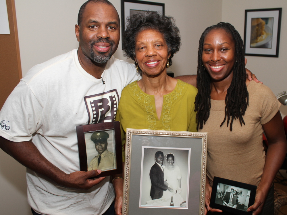 Filmmaker Byron Hurt's documentary was inspired in part by the death of his father. He's shown with his mother, Frances Hurt (center), and sister, Taundra Hurt.