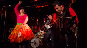 La Santa Cecilia performs live at globalFEST 2013.
