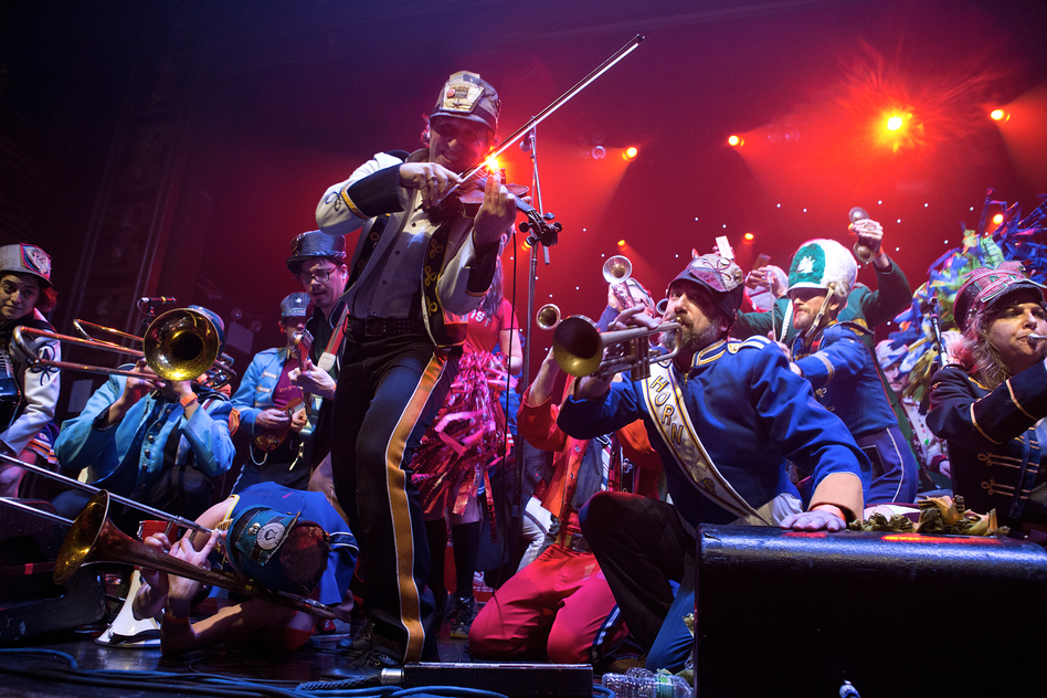 While Mucca Pazza are an American band, their sound is a madcap journey across the globe. The group's setlist was as colorful as its uniforms, varying from traditional Balkan Brass selections to covers of television show theme songs.